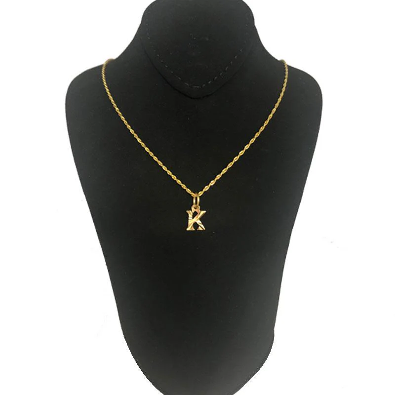 Gold Necklace (Chain with Alphabet Pendant) 18KT - FKJNKL1468 - Image 12