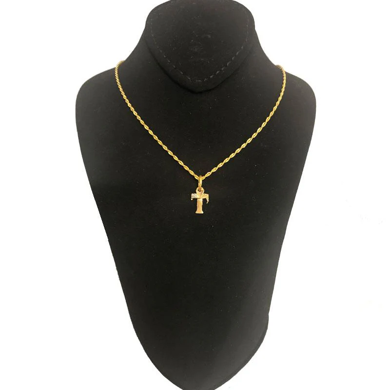 Gold Necklace (Chain with Alphabet Pendant) 18KT - FKJNKL1468 - Image 20