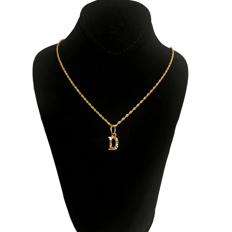 Gold Necklace (Chain with Alphabet Pendant) 18KT - FKJNKL1468 - Image 5
