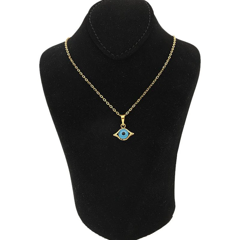Gold Necklace (Chain with Eye Pendant) 18KT - FKJNKL1477 - Image 3