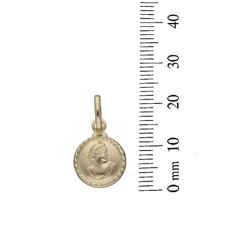 Gold Necklace (Chain with Queen Round Shaped Pendant) 18KT - FKJNKL18KU1105 - Image 4