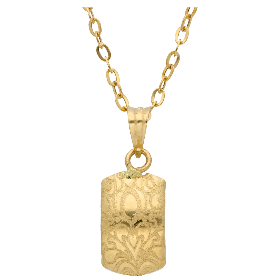 Gold Necklace (Chain with Rectangle Shaped Pendant) 18KT - FKJNKL18KU6610 - Image 2