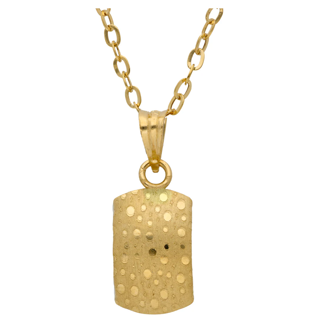 Gold Necklace (Chain with Rectangle Shaped Pendant) 18KT - FKJNKL18KU6612 - Image 2