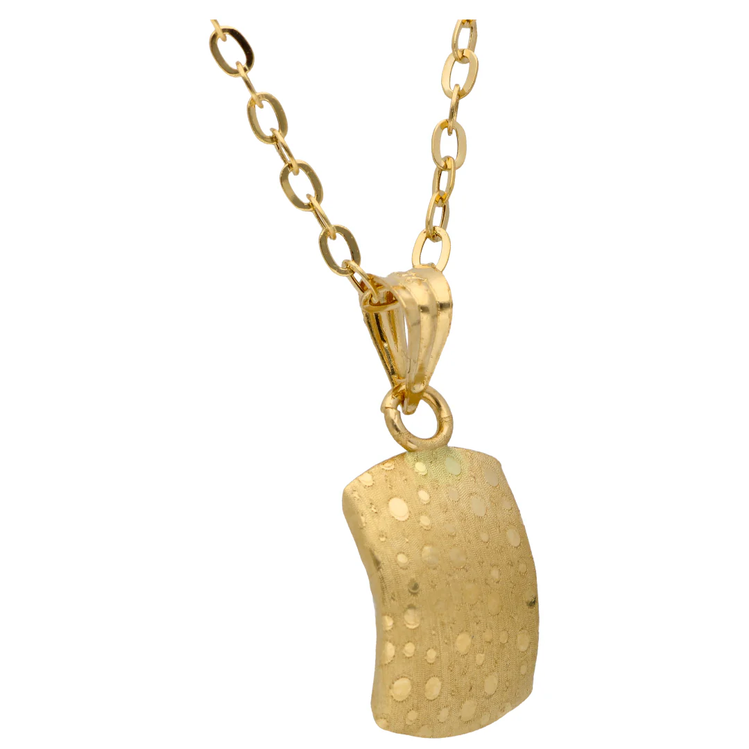 Gold Necklace (Chain with Rectangle Shaped Pendant) 18KT - FKJNKL18KU6612 - Image 3