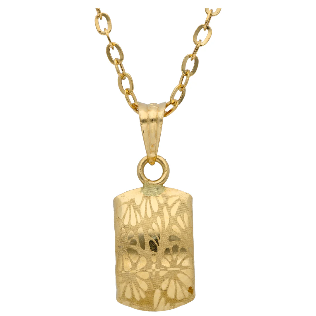 Gold Necklace (Chain with Rectangle Shaped Pendant) 18KT - FKJNKL18KU6613 - Image 2