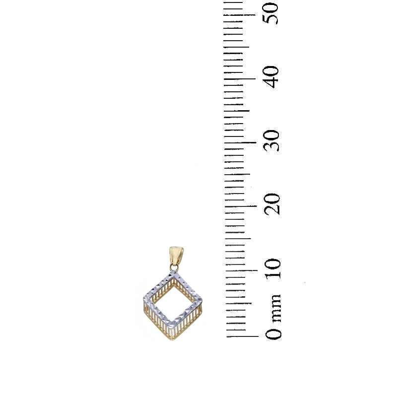Gold Necklace (Chain with Rhombus Pendant) 18KT - FKJNKL18KU1070 - Image 4