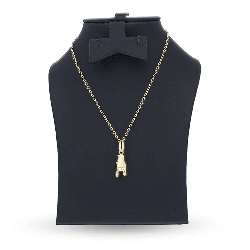 Gold Necklace (Chain with Rock Gesture Pendant) 18KT - FKJNKL18KU1131 - Image 3