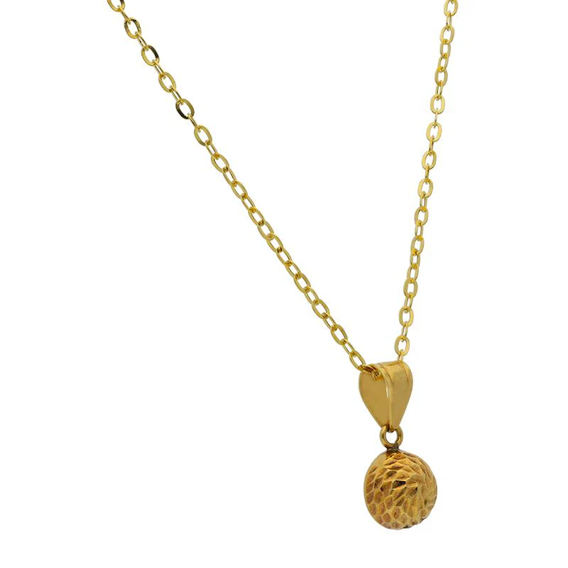 Gold Necklace (Chain with Round Pendant) 18KT - FKJNKL18K2530 - Image 2