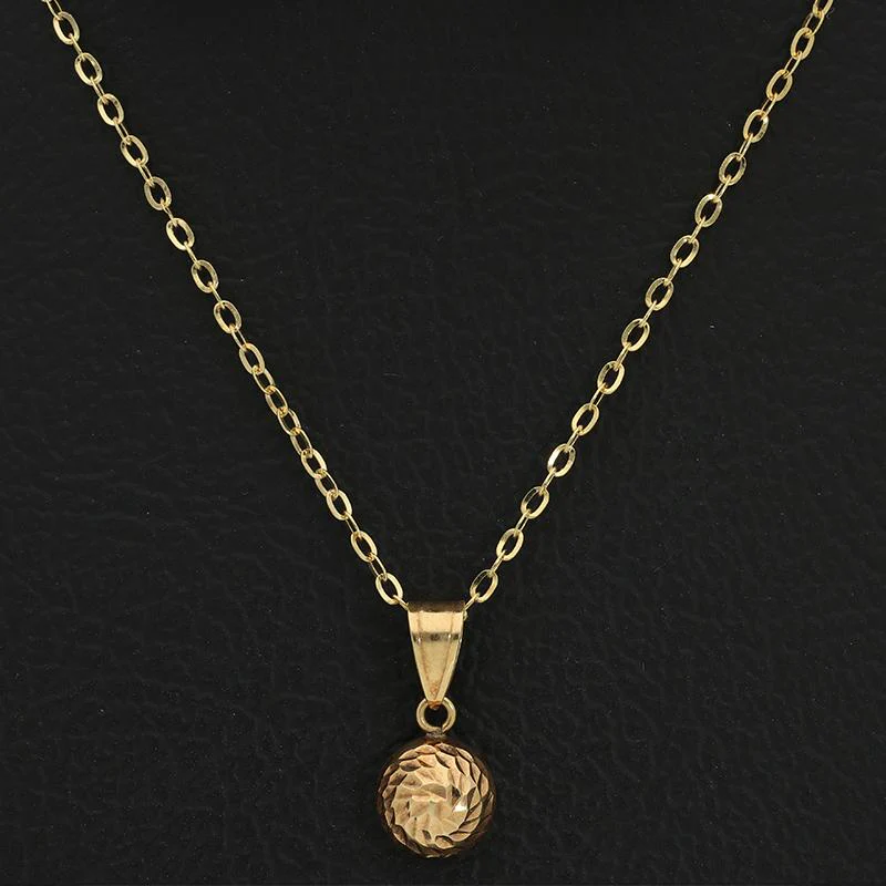Gold Necklace (Chain with Round Pendant) 18KT - FKJNKL18K2530 - Image 4