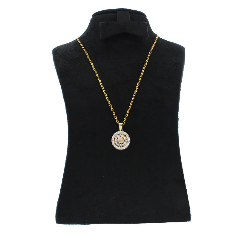 Gold Necklace (Chain with Round Shaped Allah Pendant) 18KT - FKJNKL18KU1073 - Image 3