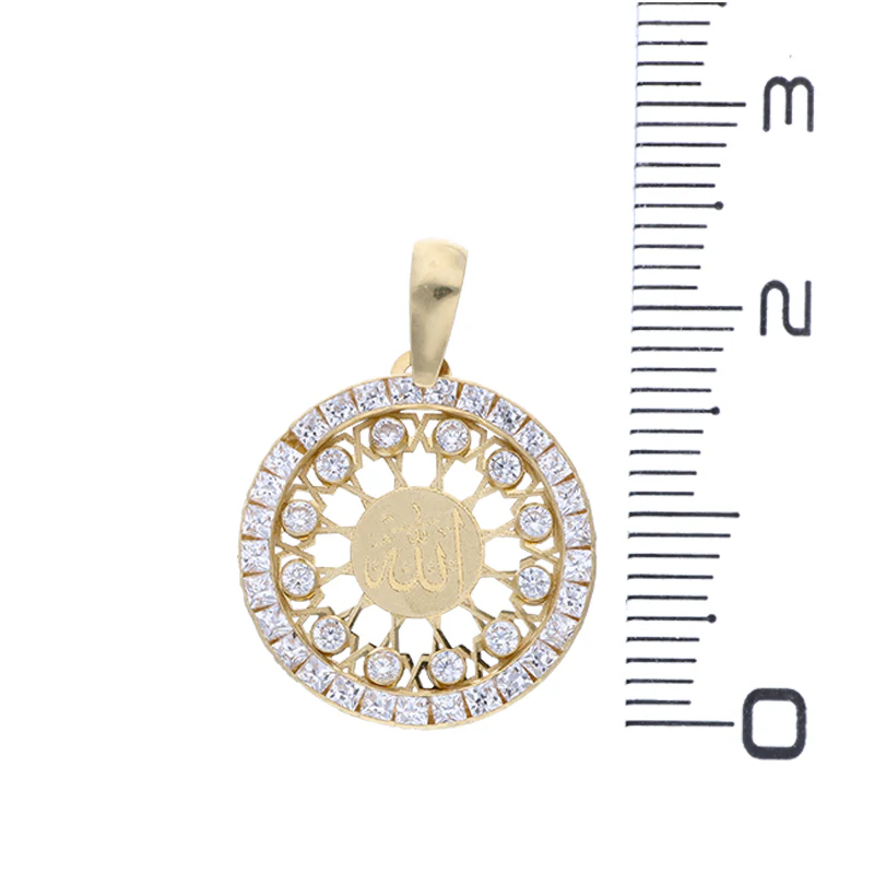 Gold Necklace (Chain with Round Shaped Allah Pendant) 18KT - FKJNKL18KU1077 - Image 4