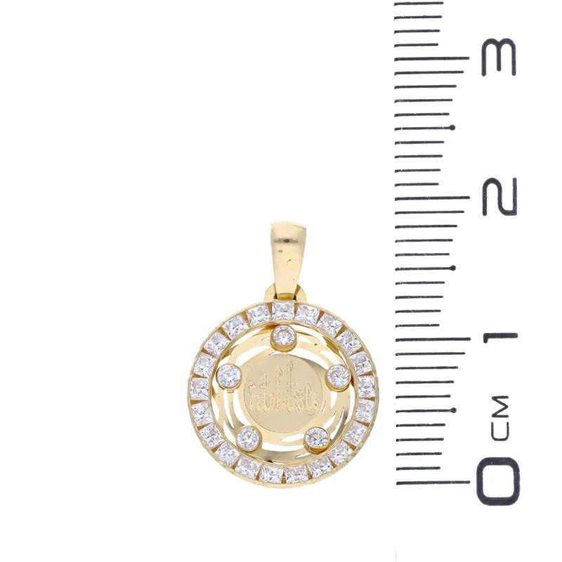 Gold Necklace (Chain with Round Shaped Mashallah Pendant) 18KT - FKJNKL18KU1072 - Image 4