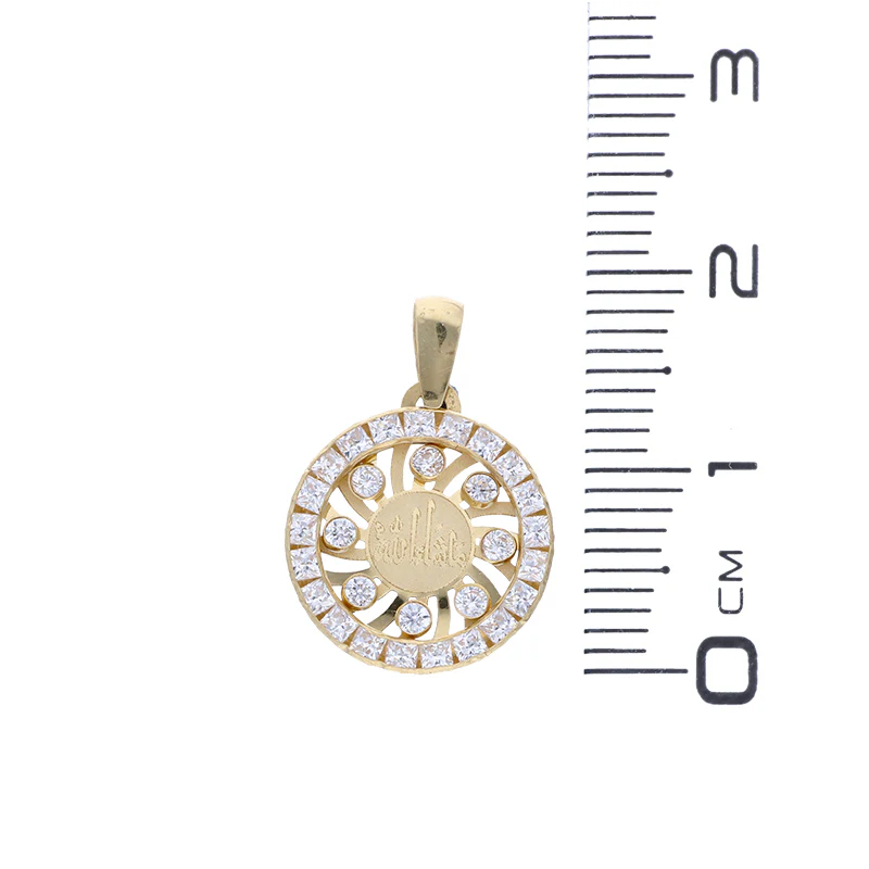 Gold Necklace (Chain with Round Shaped Mashallah Pendant) 18KT - FKJNKL18KU1079 - Image 4