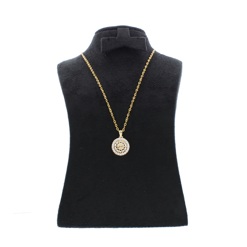 Gold Necklace (Chain with Round Shaped Ummi Pendant) 18KT - FKJNKL18KU1078 - Image 3