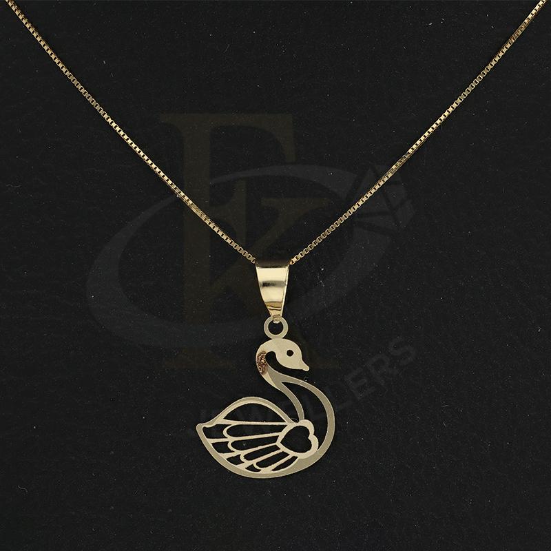 Gold Necklace (Chain with Swan with Heart Pendant) 18KT - FKJNKL18K2295 - Image 3