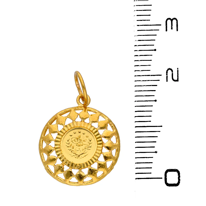 Gold Necklace (Chain with Turkish Lira Pendant) 21KT - FKJNKL21KU6065 - Image 4