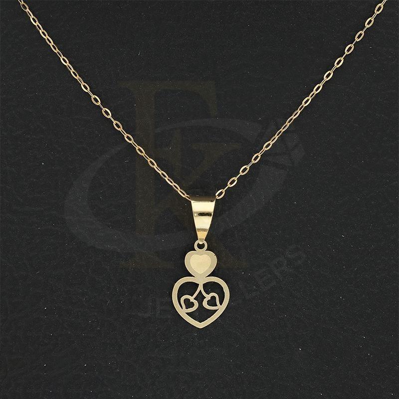 Gold Necklace (Chain with Twin Hearts Pendant) 18KT - FKJNKL18K2332 - Image 3