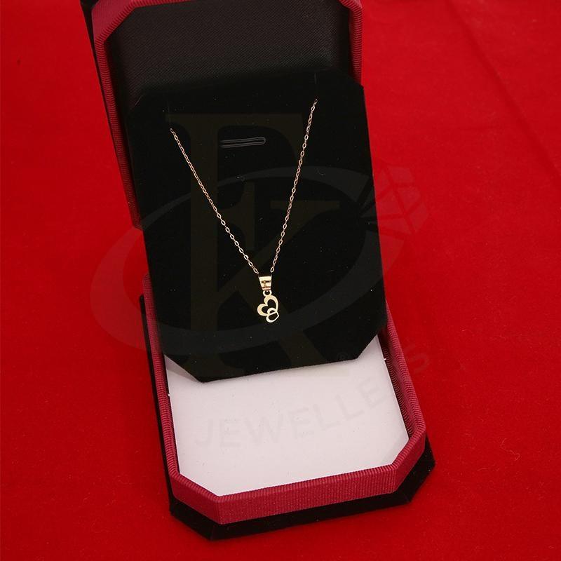Gold Necklace (Chain with Twin Hearts Pendant) 18KT - FKJNKL18K2335 - Image 5