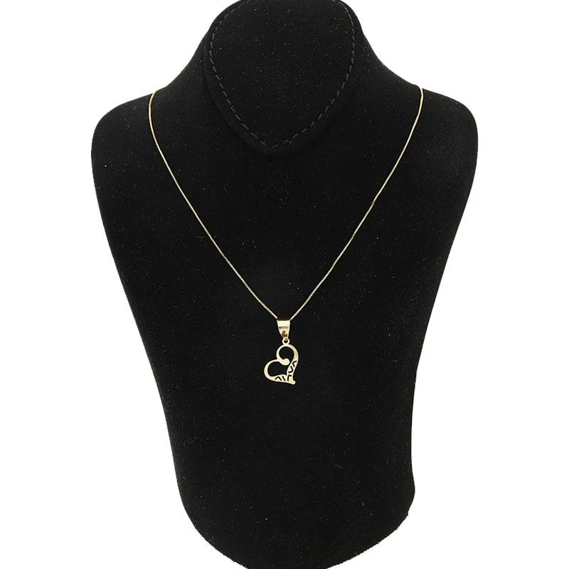 Gold Necklace (Chain with Twisted Heart Pendant) 18KT - FKJNKL18K2048 - Image 3