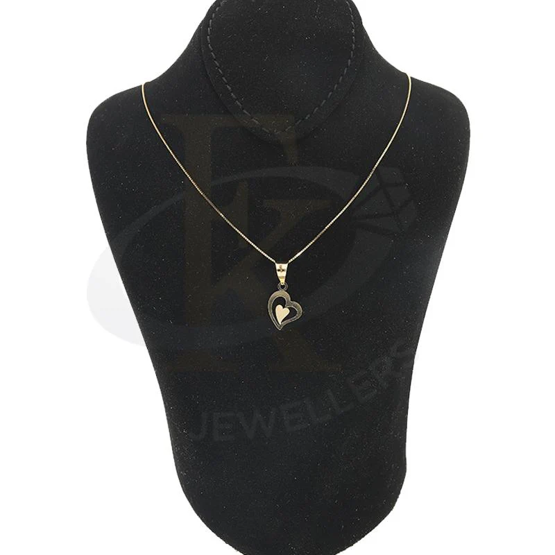 Gold Necklace (Chain with Twisted Heart Pendant) 18KT - FKJNKL18K2303 - Image 4