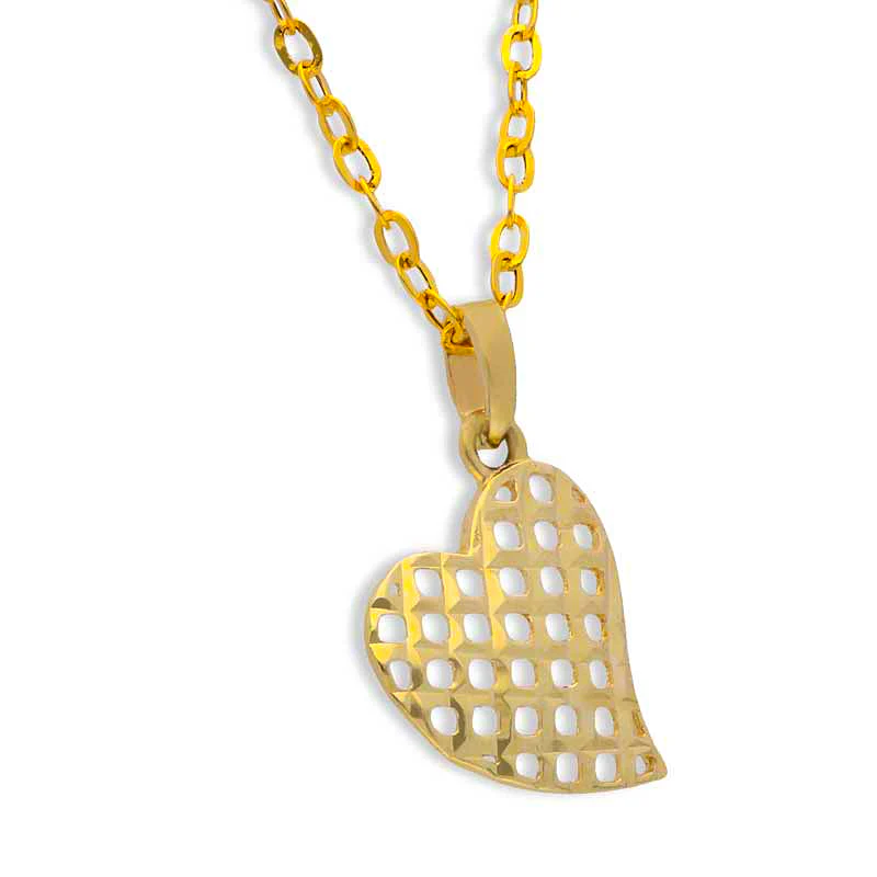 Gold Necklace (Chain with Twisted Heart Pendant) 18KT - FKJNKL18KU1055 - Image 2