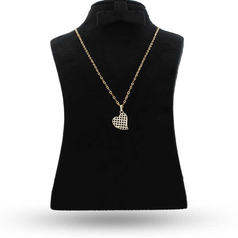 Gold Necklace (Chain with Twisted Heart Pendant) 18KT - FKJNKL18KU1055 - Image 3