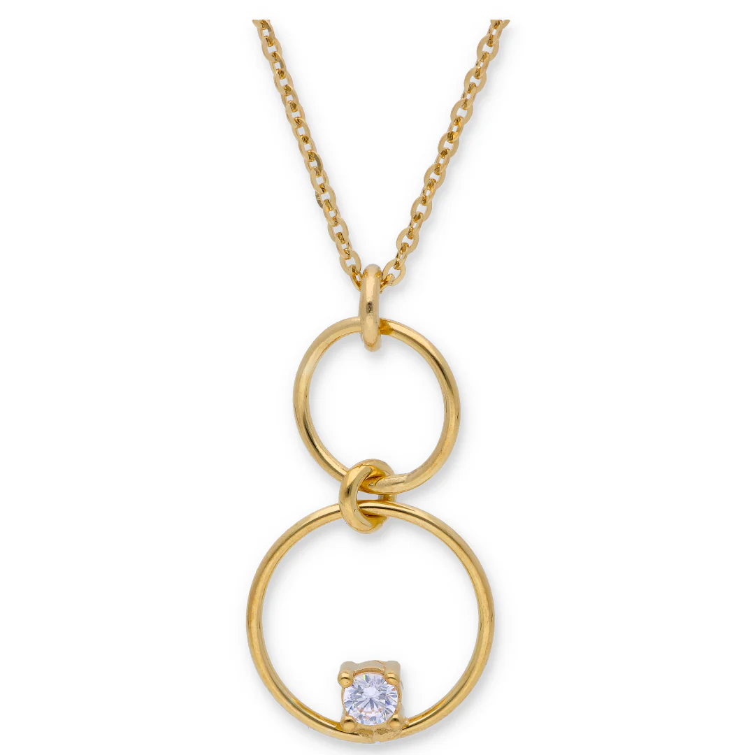 Gold Necklace (Triple Ring Pendant) 18KT - FKJNKL18KU6324
