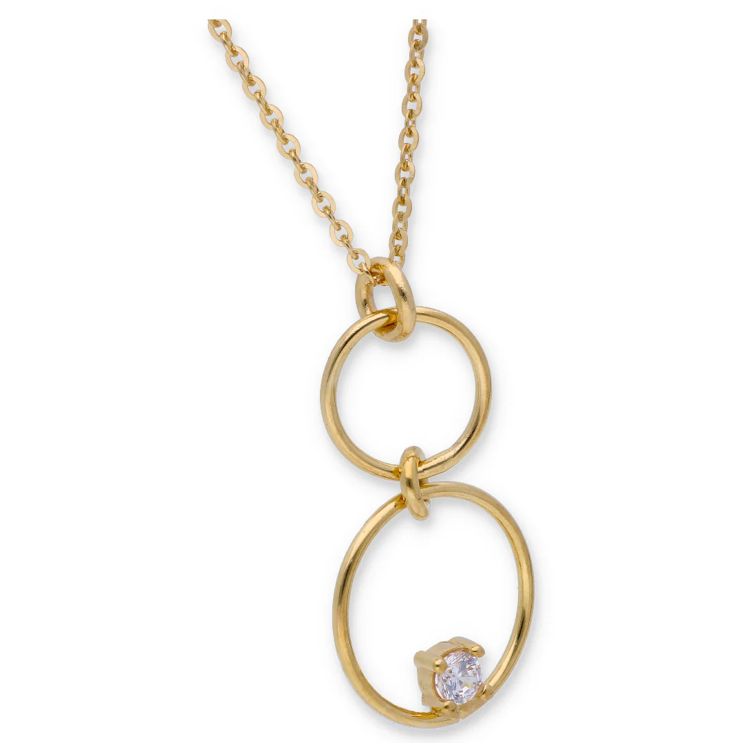 Gold Necklace (Triple Ring Pendant) 18KT - FKJNKL18KU6324 - Image 2