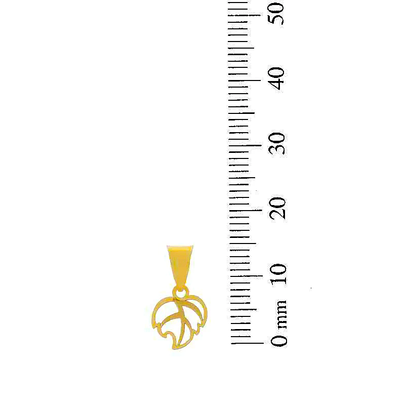 Gold Palm Leaf Pendant 18KT - FKJPND18KU1040 - Image 2