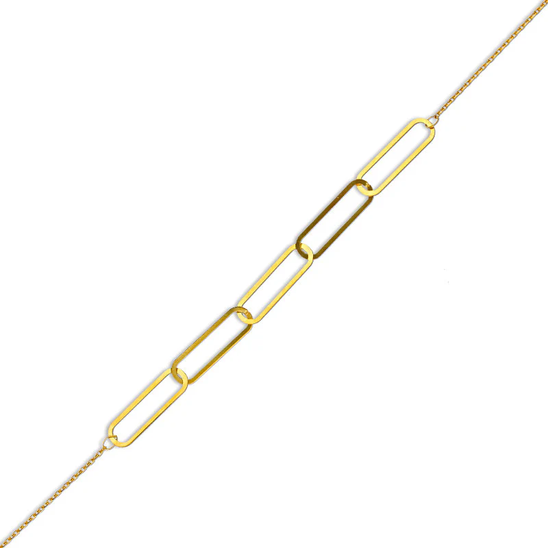 Gold Paper Clip Bracelet 21KT - FKJBRL21KU6008 - Image 2