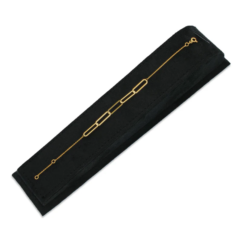 Gold Paper Clip Bracelet 21KT - FKJBRL21KU6008 - Image 4