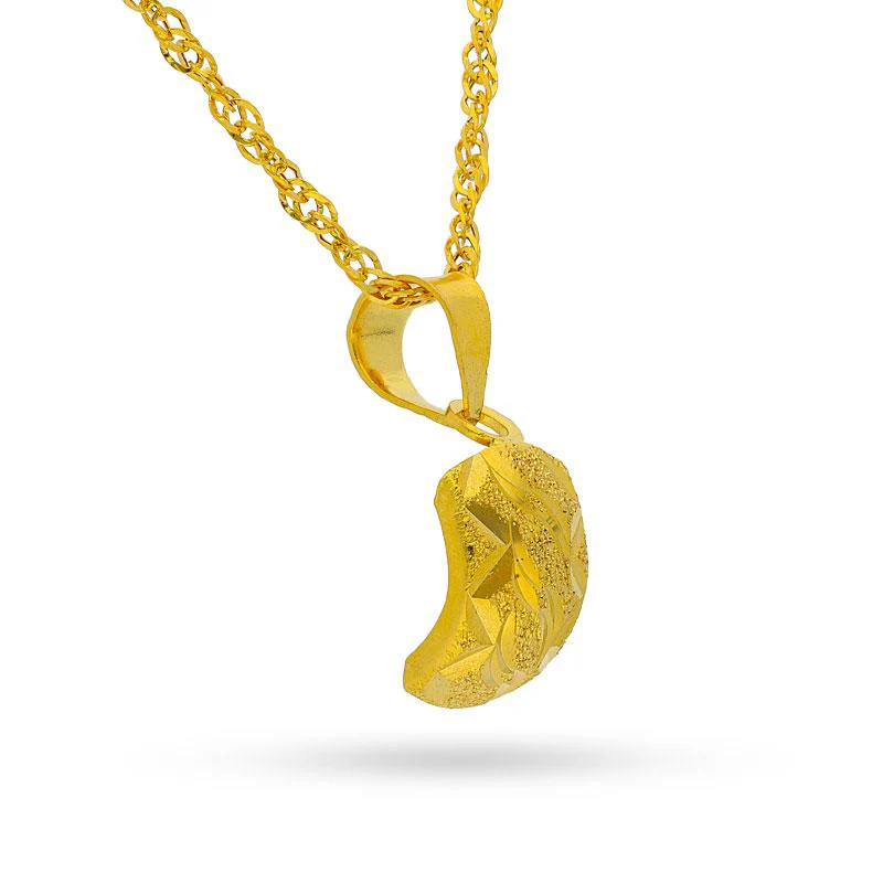 Gold Pendant Set (Necklace and Earrings) 18KT - FKJNKLST18K2148 - Image 3