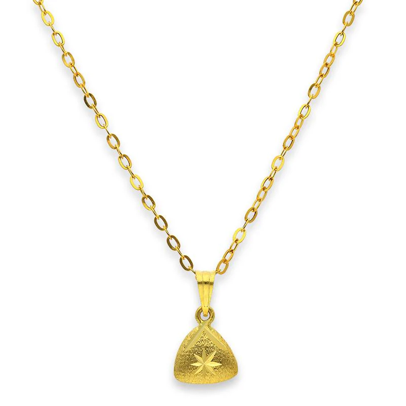 Gold Pendant Set (Necklace and Earrings) 18KT - FKJNKLST18K2235 - Image 2