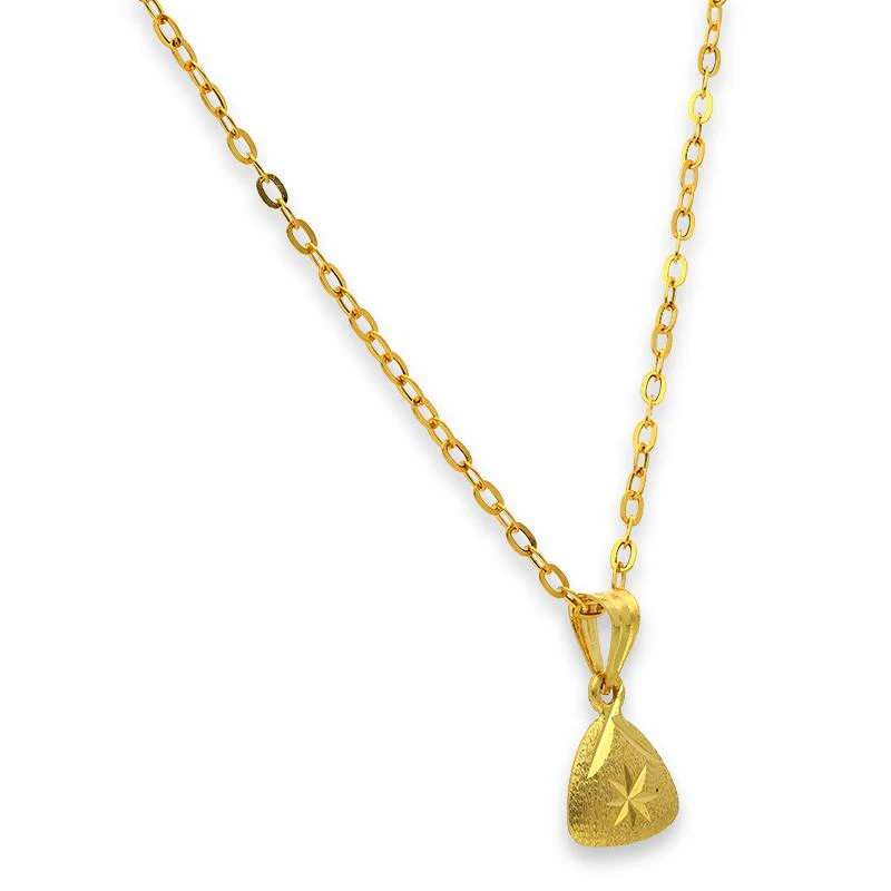 Gold Pendant Set (Necklace and Earrings) 18KT - FKJNKLST18K2235 - Image 3
