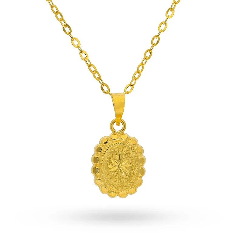 Gold Pendant Set (Necklace, Earrings and Ring) 18KT - FKJNKLST18K2127 - Image 2