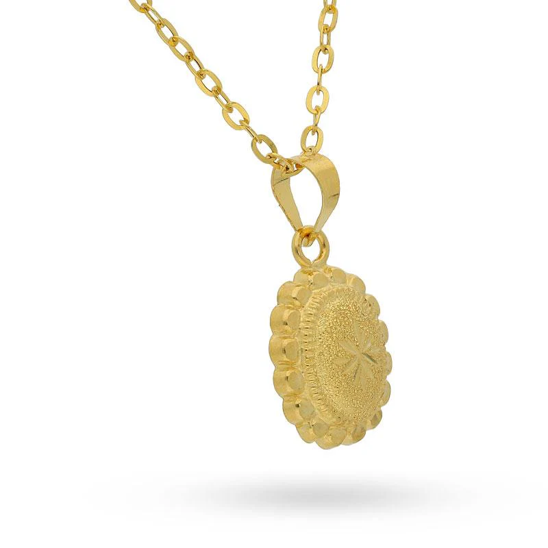 Gold Pendant Set (Necklace, Earrings and Ring) 18KT - FKJNKLST18K2127 - Image 3