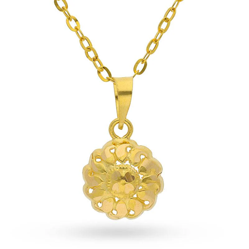 Gold Pendant Set (Necklace, Earrings and Ring) 18KT - FKJNKLST18K2128 - Image 2