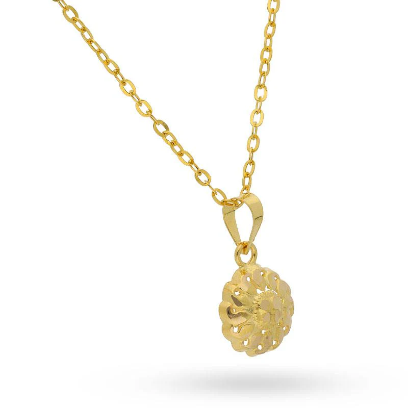 Gold Pendant Set (Necklace, Earrings and Ring) 18KT - FKJNKLST18K2128 - Image 3