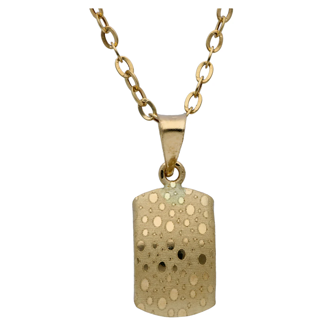 Gold Rectangle Shaped Pendant Set 18KT - FKJNKLST18KU6493 - Image 2