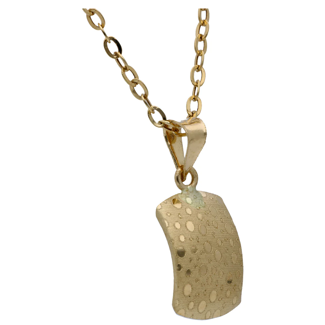 Gold Rectangle Shaped Pendant Set 18KT - FKJNKLST18KU6493 - Image 3
