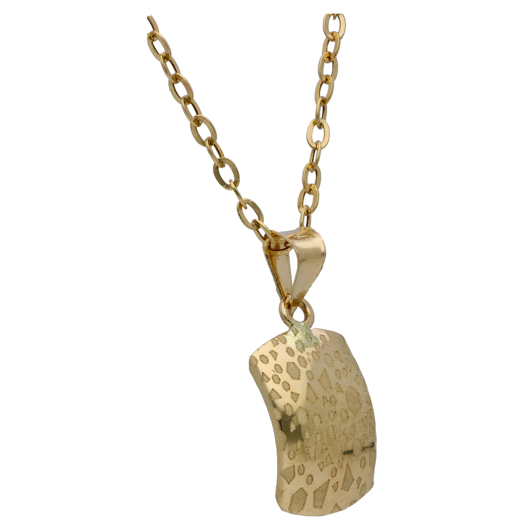 Gold Rectangle Shaped Pendant Set 18KT - FKJNKLST18KU6494 - Image 3