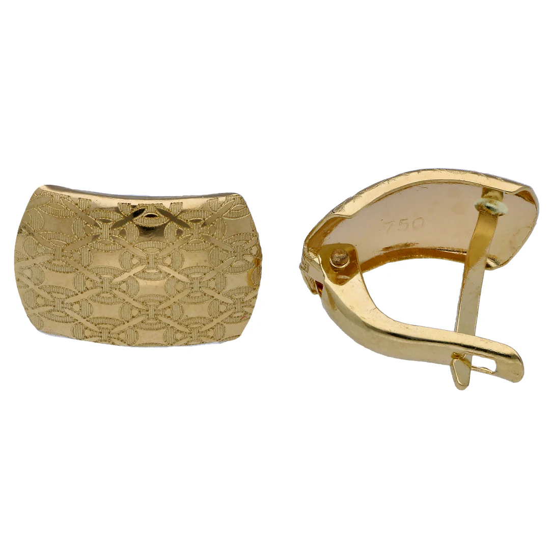 Gold Rectangle Shaped Pendant Set 18KT - FKJNKLST18KU6509 - Image 4