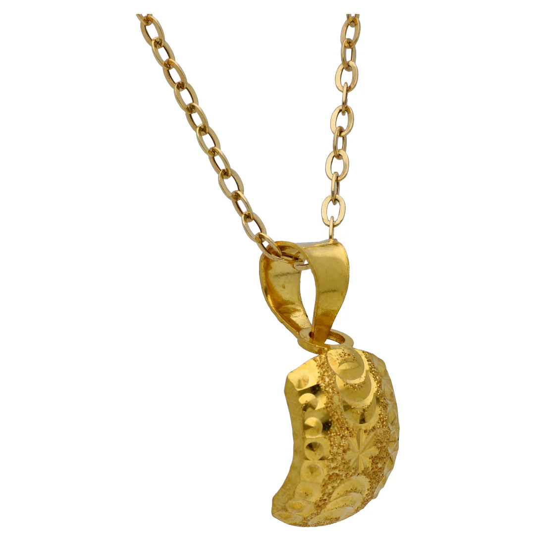 Gold Rectangle Shaped Pendant Set 18KT - FKJNKLST18KU6511 - Image 3