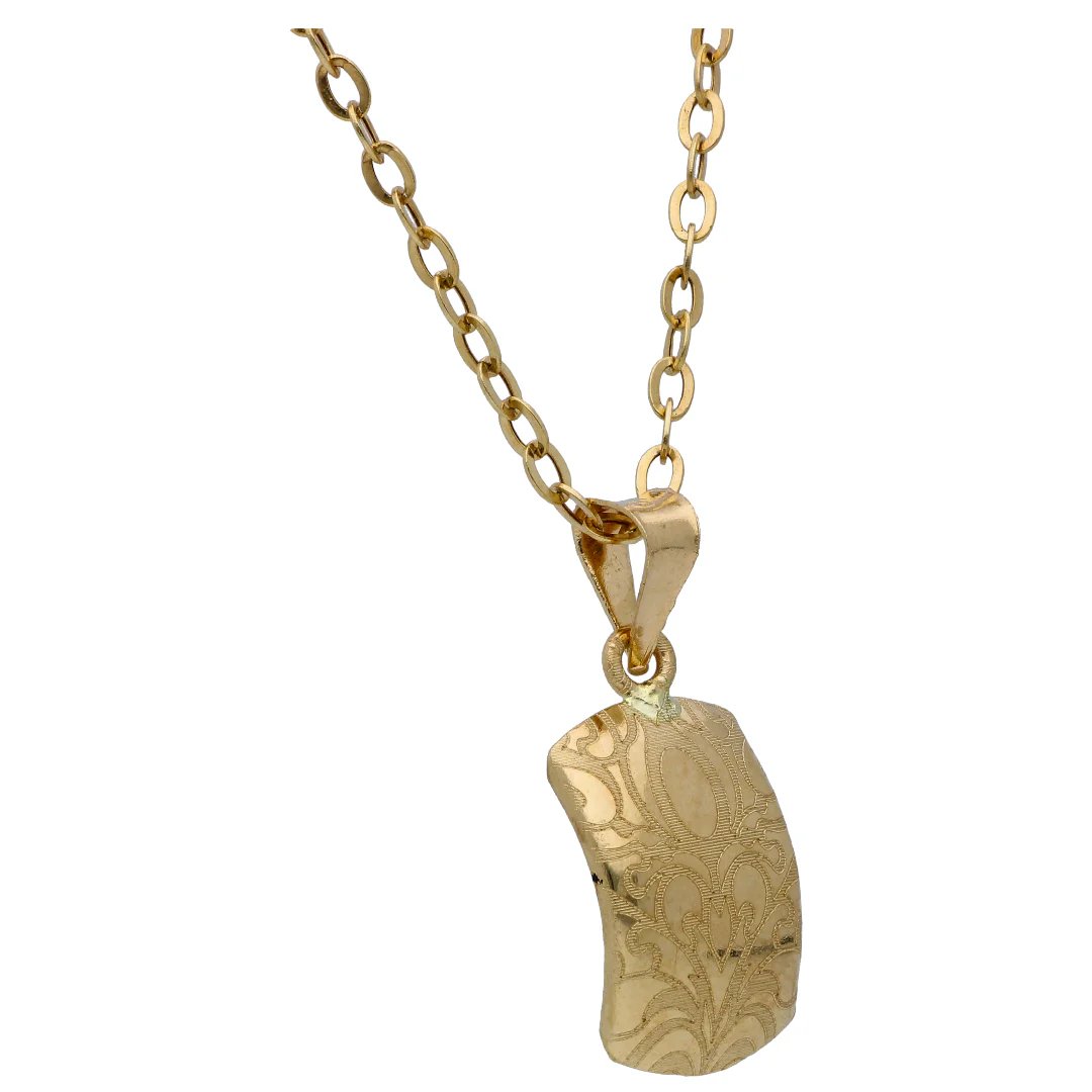 Gold Rectangle Shaped Pendant Set 18KT - FKJNKLST18KU6517 - Image 3