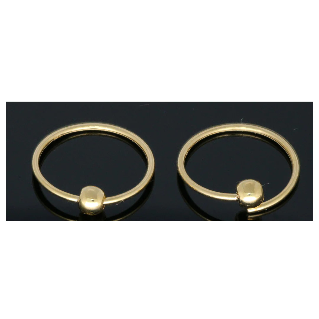Gold Ring Shaped Earrings 18KT - FKJERN18KU6463 - Image 2