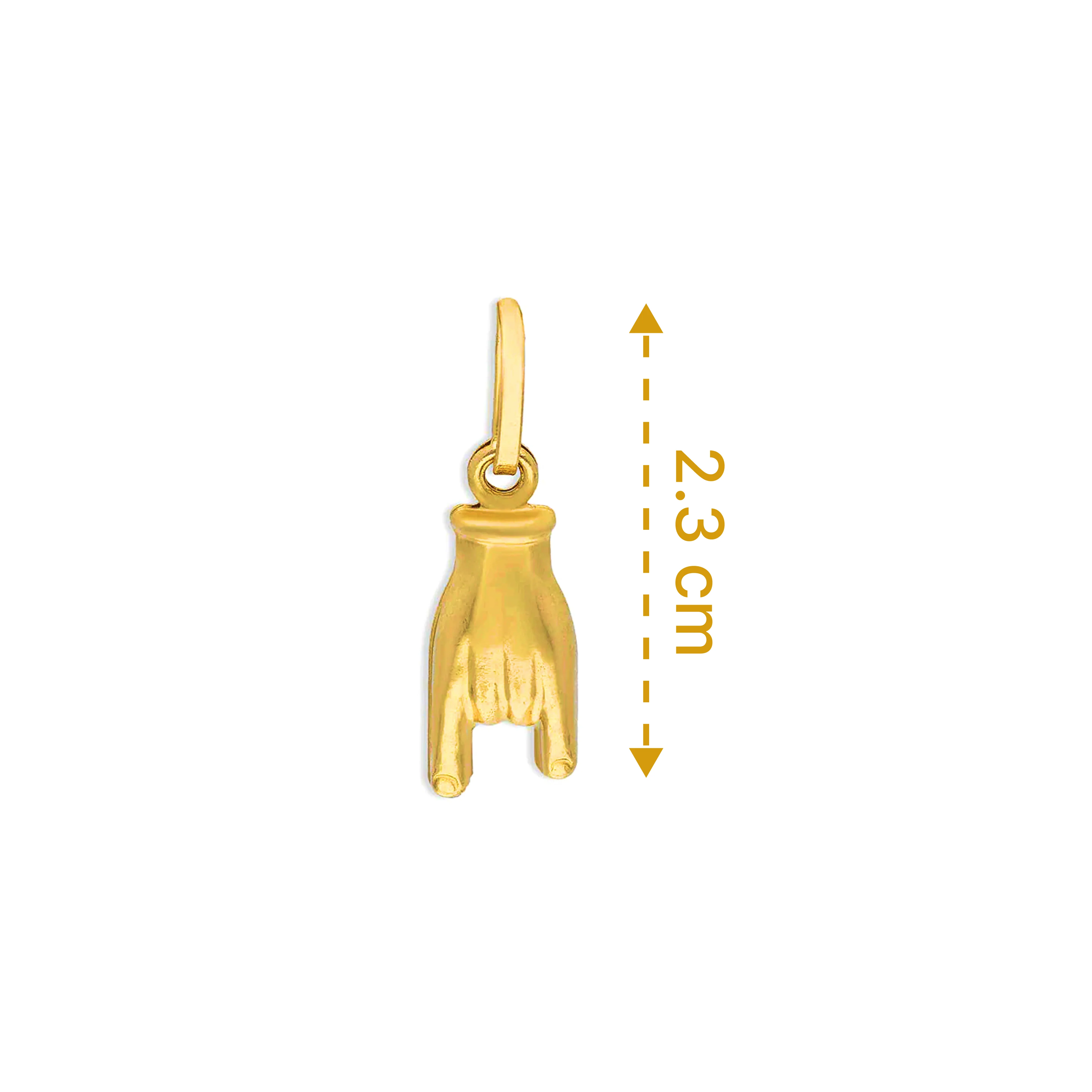 Gold Rock Gesture Pendant 18KT - FKJPND18KU1131 - Image 2