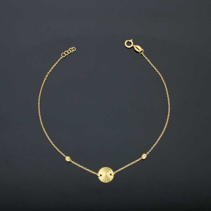 Gold Round Shaped Bracelet 21KT - FKJBRL21KU6026 - Image 3