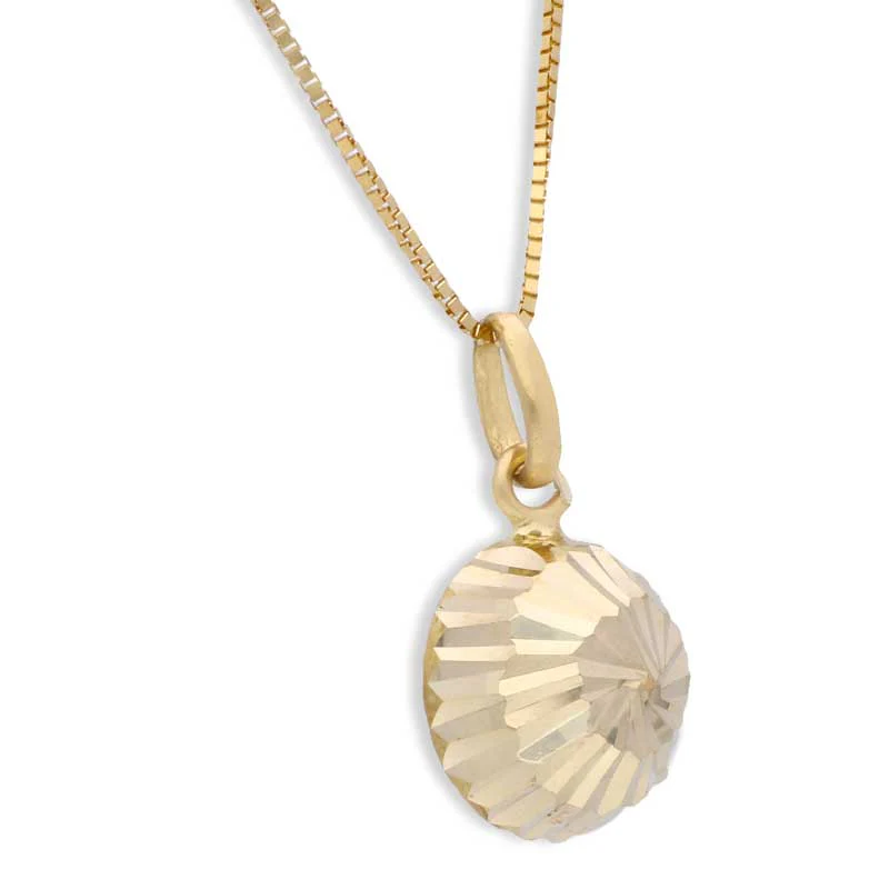 Gold Round Shaped Pendant Set (Necklace and Earrings) 18KT - FKJNKLST18KU2010 - Image 5
