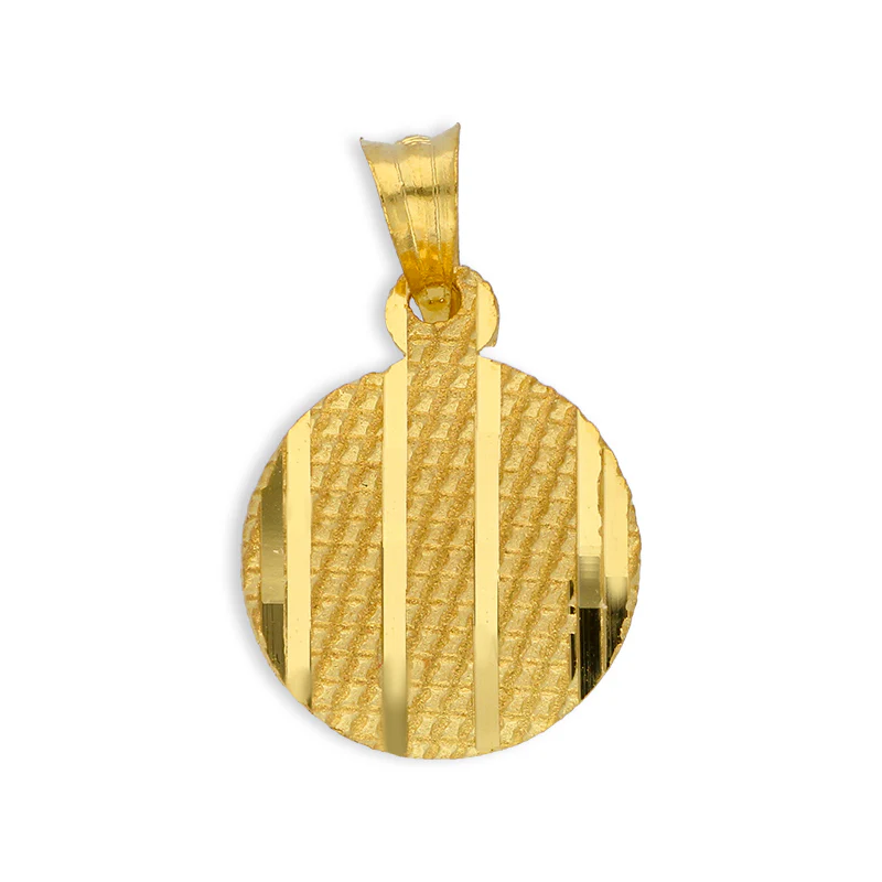 Gold Round Shaped Pendant Set (Necklace and Earrings) 21KT - FKJNKLST21KU6071 - Image 4