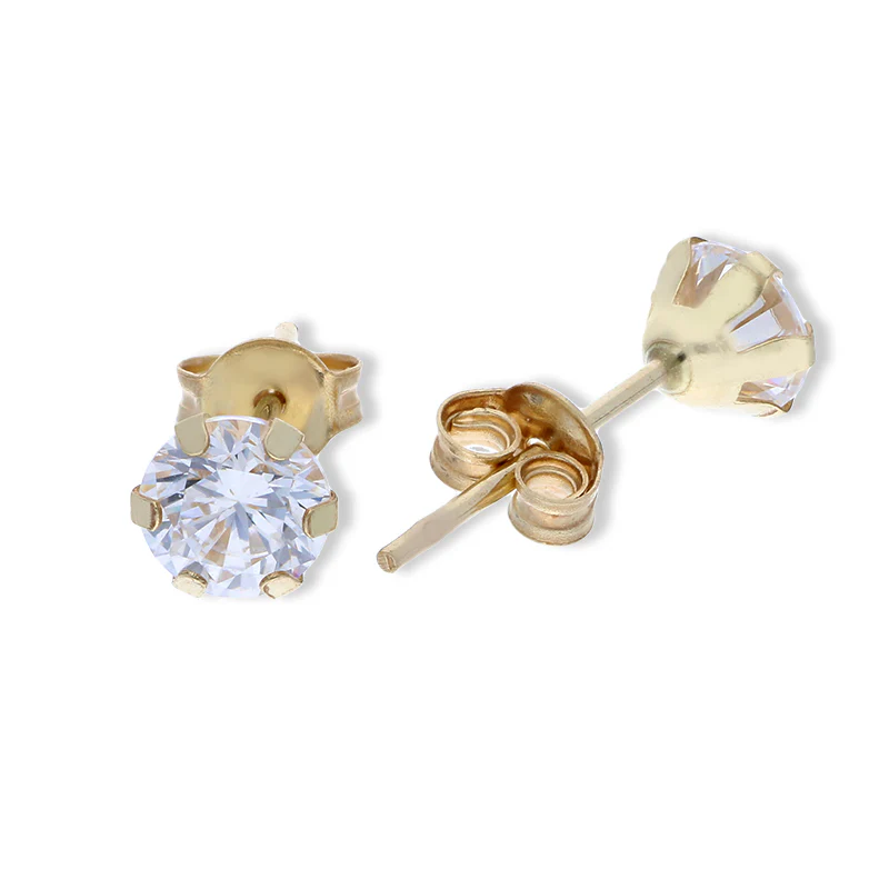 Gold Round Shaped Solitaire Pendant Set (Necklace and Earrings) 18KT - FKJNKLST18KU2035 - Image 4